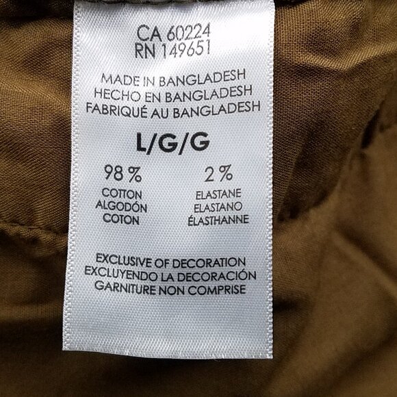 Buffalo Jeans Men’s Corduroy Shirt Jacket Size Large –Taupe Snap Front Overshirt - Picture 15 of 16